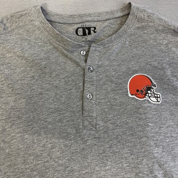 Darius Rucker Cleveland Browns Shirt Mens XXL Gray Sportswear NFL Henley Casual - Picture 2 of 7